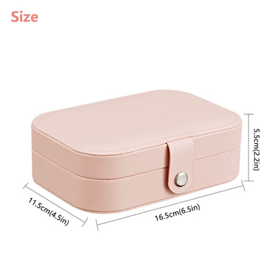 Portable Jewelry Box Organizer Leather Jewellery Ornaments Case Travel Storage