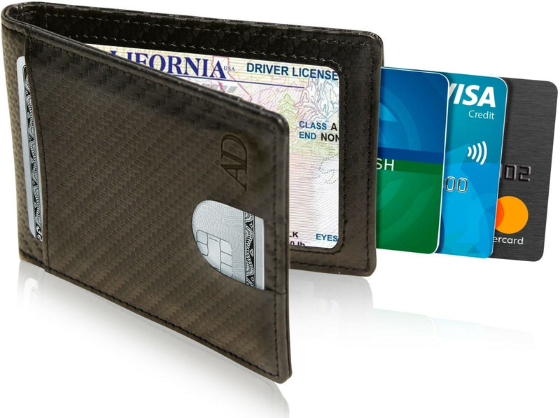 Slim Wallets for Men Bifold Mens Wallet with Removable Money Clip RFID Blocking