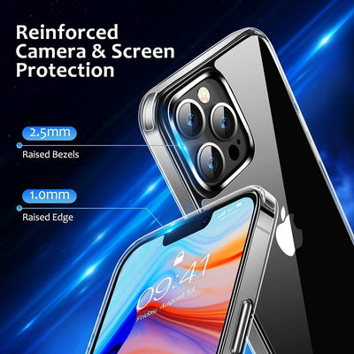 iPhone 13 Pro Clear Shockproof Case TPU Bumper Durable PC Back