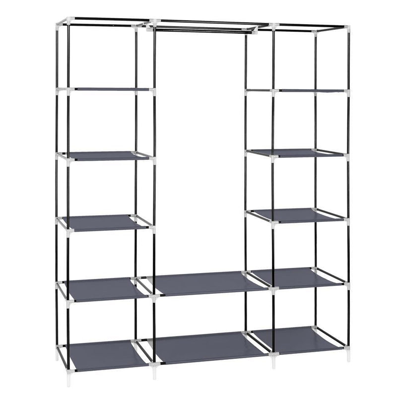 Portable Closet Wardrobe Clothes Rack Storage Organizer Shelf Water-Proof Fabric