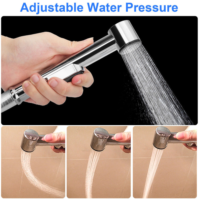 Toilet Shattaf Adapter Hose Bidet Sprayer Stainless Steel Handheld Shower Head