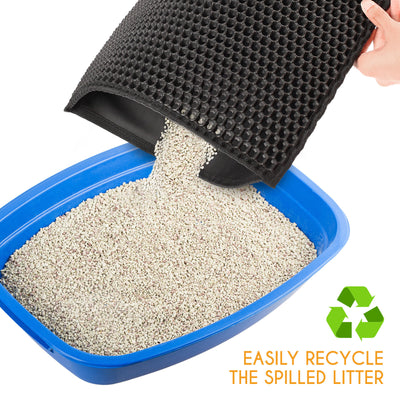 Kitty Cat Litter Mat Trapping Honeycomb Double Layer Design Waterproof 24X15''