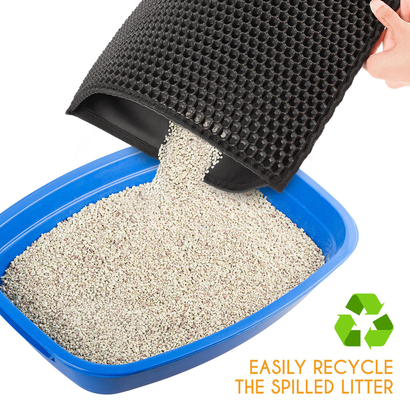 Kitty Cat Litter Mat Trapping Honeycomb Double Layer Design Waterproof 24X15&