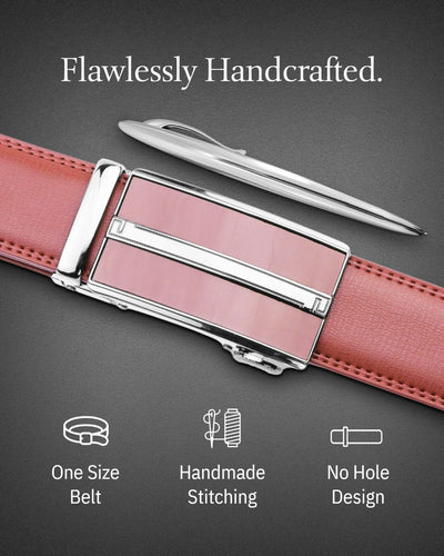 Microfiber Leather Mens Ratchet Belt Belts for Men Adjustable Automatic Buckle