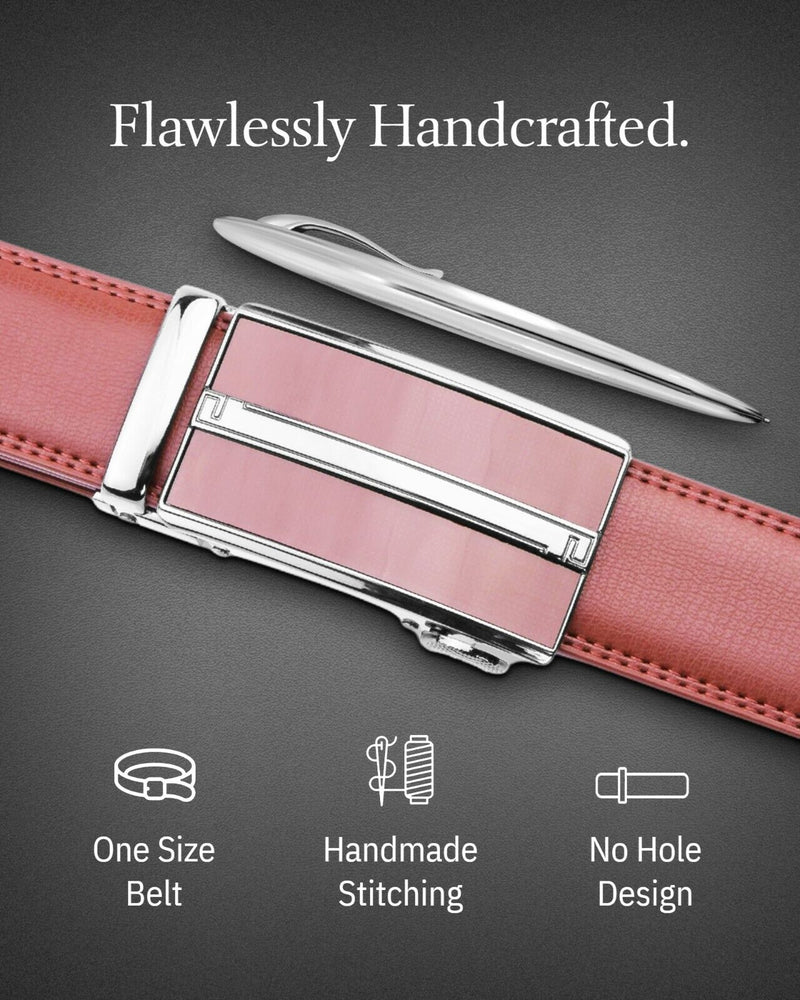 Microfiber Leather Mens Ratchet Belt Belts for Men Adjustable Automatic Buckle