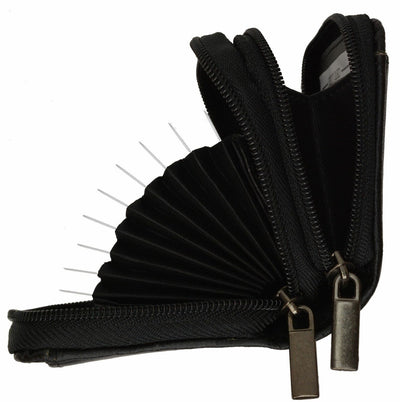 Marshal RFID Genuine Leather Credit Card Holder Accordion Wallet, Black