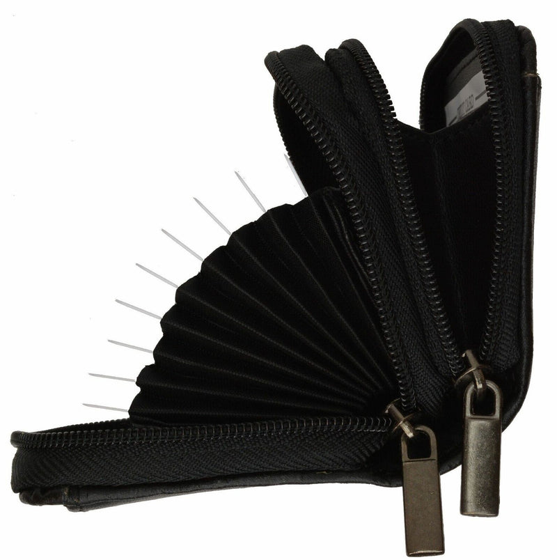 Marshal RFID Genuine Leather Credit Card Holder Accordion Wallet, Black