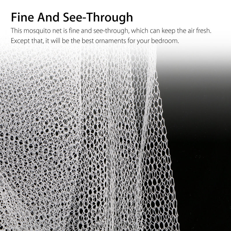 Mosquito Net Bed Queen Size Home Bedding Lace Canopy Elegant Netting Princess US