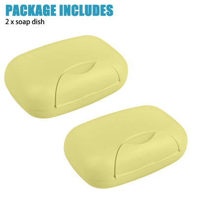 2PCS Soap Holder Box Dish Case Shower Bathroom Travel Storage Container Portable