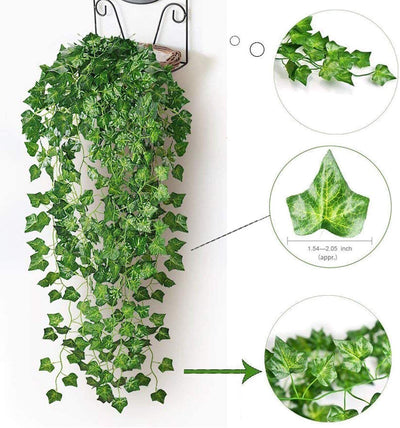 12 PCS Fake Ivy Leaves Artificial Greenery Vines for Decor Room Decor Garland