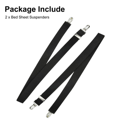 2X Bed Sheet Fastener Adjustable Elastic Suspenders Straps Covers Clips Gripper