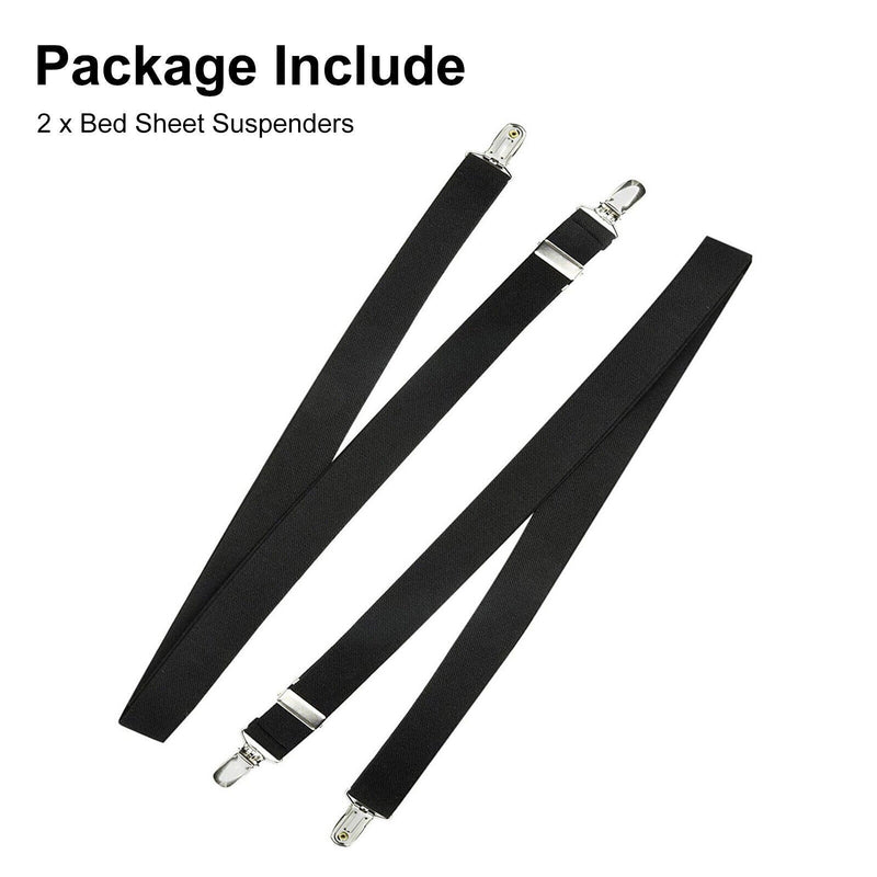 2X Bed Sheet Fastener Adjustable Elastic Suspenders Straps Covers Clips Gripper