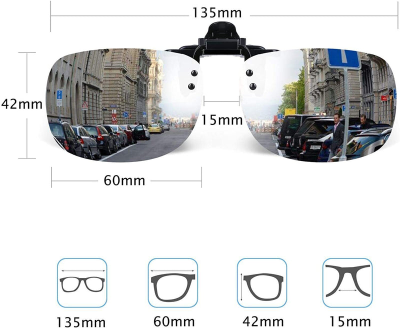 Clip on Sunglasses Polarized Flip up Eye Glasses Spectacles anti Glare Unisex US