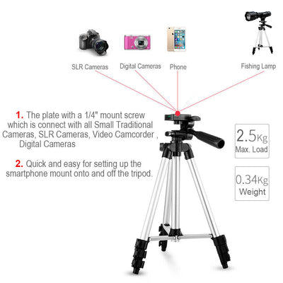 Camera Phone Holder Tripod Stan for Smartphone Iphone Samsung with Bag