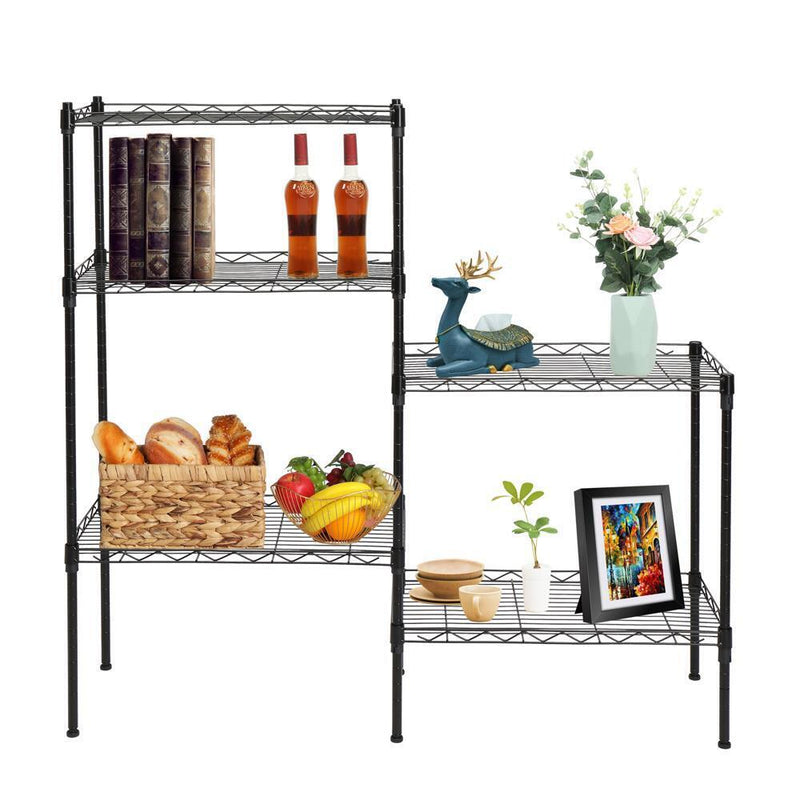 Adjustable 5-Layer Wire Shelves Metal Shelf Rack Kitchen Storage Organizer 