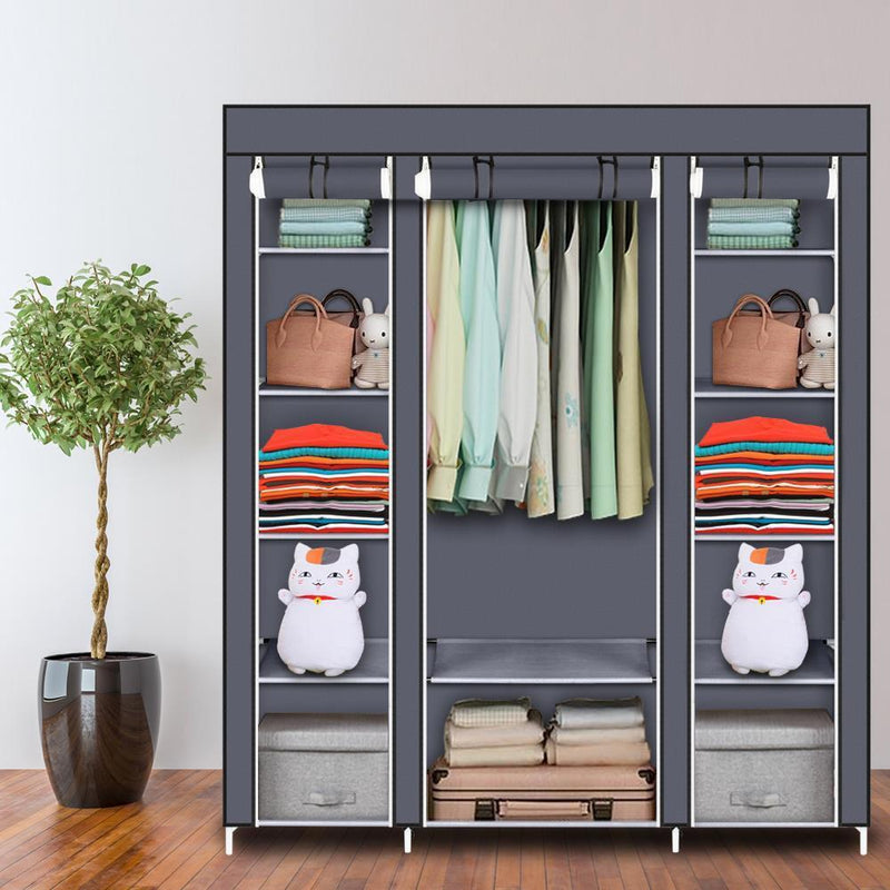 Portable Closet Wardrobe Clothes Rack Storage Organizer Shelf Water-Proof Fabric