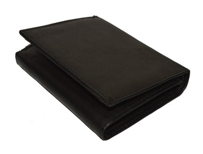 LEATHER BADGE ID HOLDER 'SHIELD' SHAPE TRIFOLD WALLET NEW BLACK VERY RARE WALLET