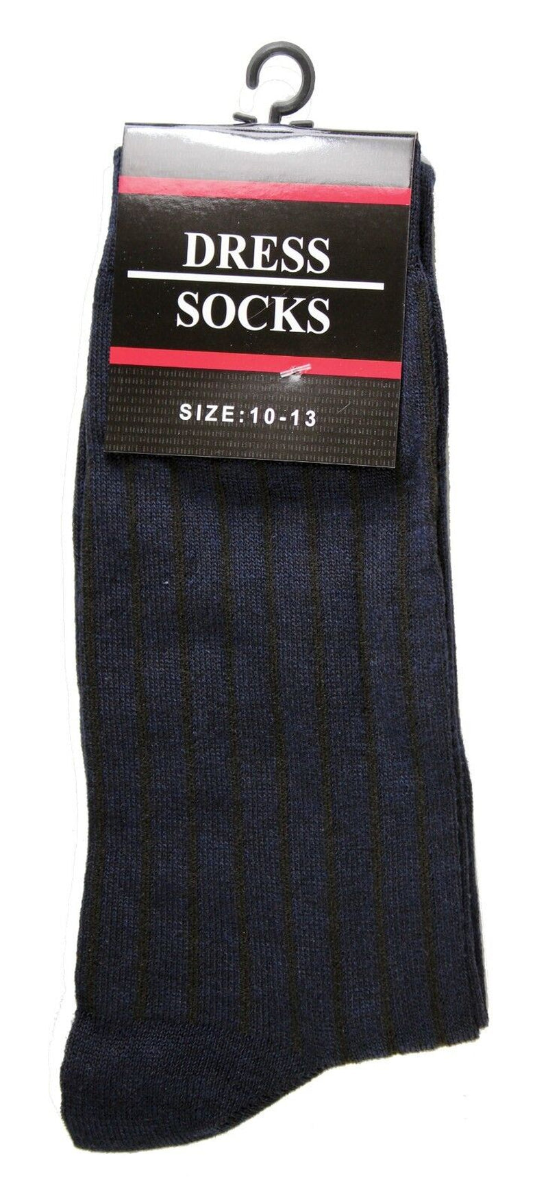 New 12 Pairs Mens Ribbed Dress Socks Fashion Casual Multi Color Black Size 10-13