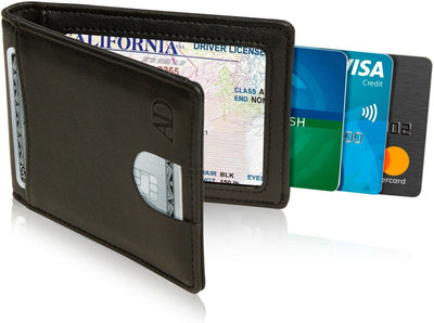 Slim Wallets for Men Bifold Mens Wallet with Removable Money Clip RFID Blocking