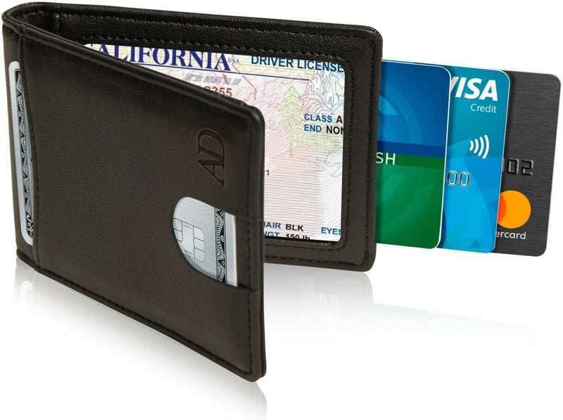 Slim Wallets for Men Bifold Mens Wallet with Removable Money Clip RFID Blocking