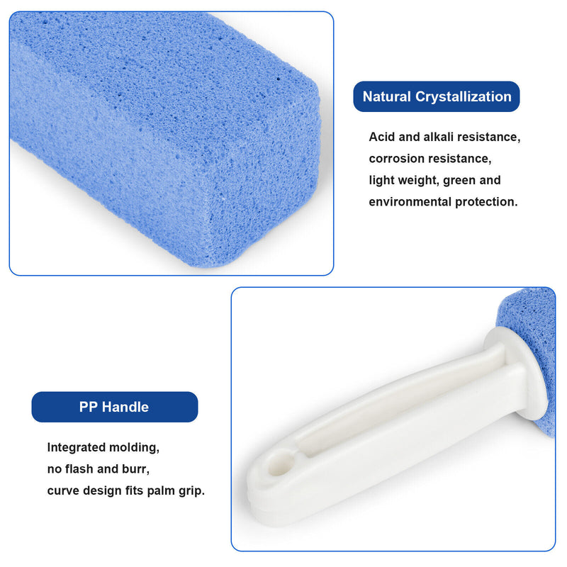 4X Heavy Duty Handle Pumice Stone Cleaner for Toilet Bathroom Hard Stain Remover