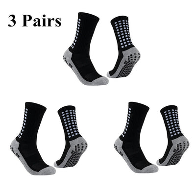 Premium 3 Pair Sport Socks anti Slip W/ Grip Soccer Men Football Basketball Sock