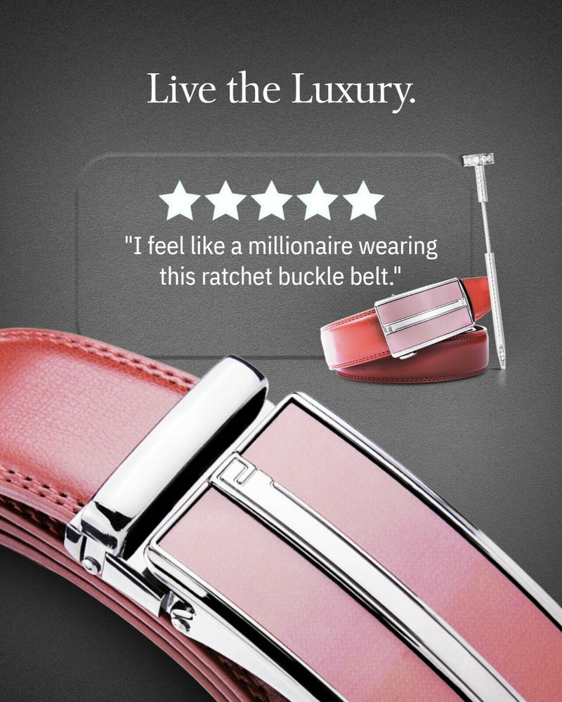 Microfiber Leather Mens Ratchet Belt Belts for Men Adjustable Automatic Buckle