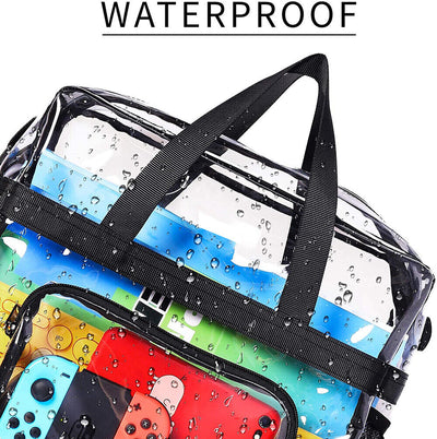 Clear PVC Tote Pack Bag Handbag Zip Purse Stadium Transparent Security Approved