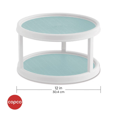 Copco Non-Skid 2 Tier Turntable, 12-Inch, Aqua
