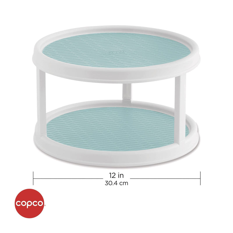 Copco Non-Skid 2 Tier Turntable, 12-Inch, Aqua