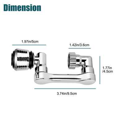 2 Pcs Universal 1080° Swivel Extension Faucet Aerator Rotate Robotic Arm Extend