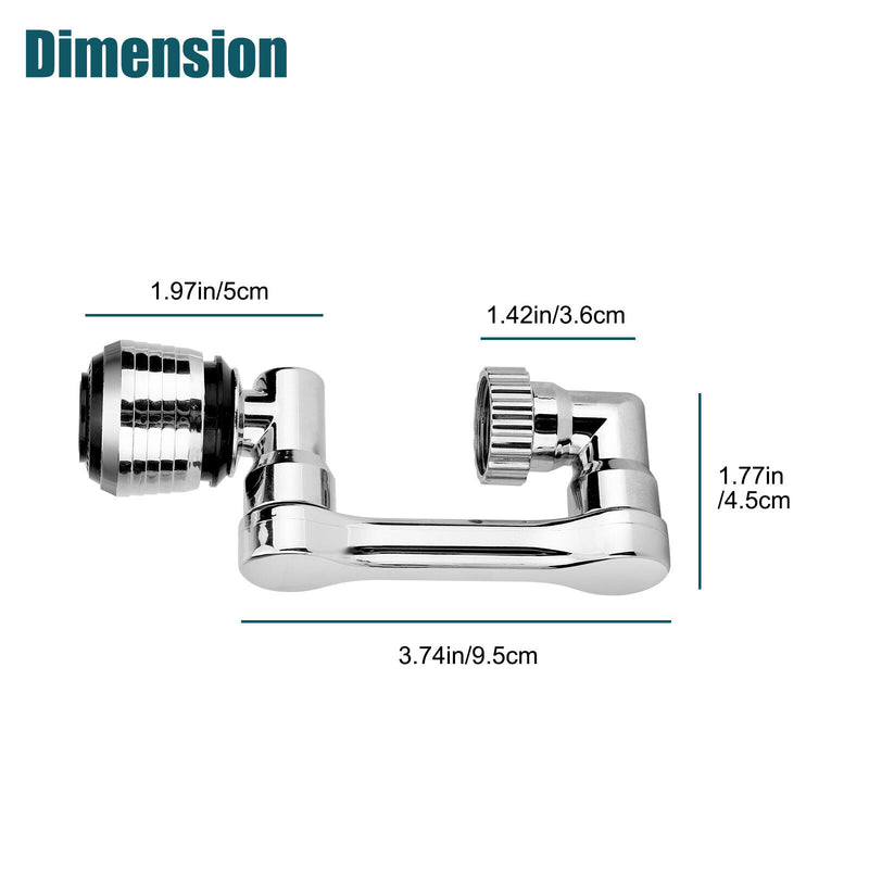 2 Pcs Universal 1080° Swivel Extension Faucet Aerator Rotate Robotic Arm Extend