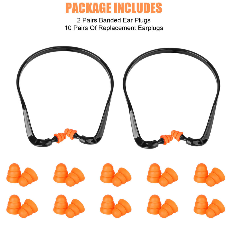 10 Pairs Ear Plug Neck Band Shooting Firing Range Hearing Noise Sound Protection