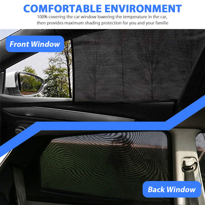 4PCS Car Side Window Sun Shade Cover Visor Mesh Shield UV Block Sunshade Screen