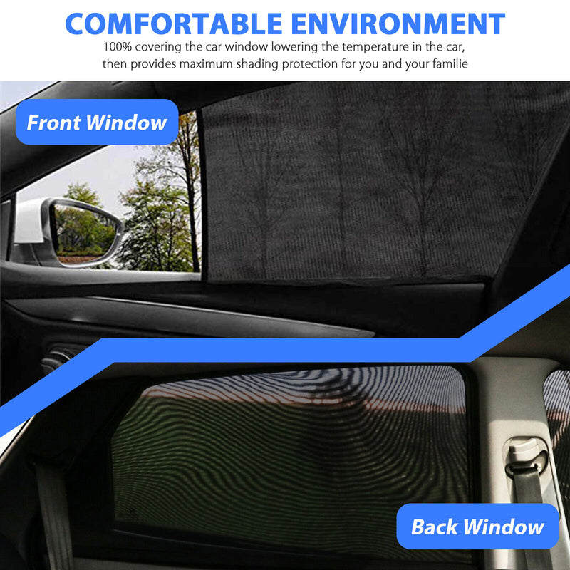 4PCS Car Side Window Sun Shade Cover Visor Mesh Shield UV Block Sunshade Screen