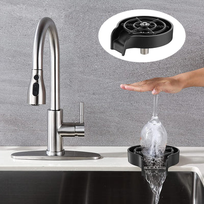 Automatic Faucet Bottle Cup Washer Bar Sink Glass Rinser Cleaner Tools