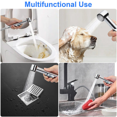 Toilet Shattaf Adapter Hose Bidet Sprayer Stainless Steel Handheld Shower Head