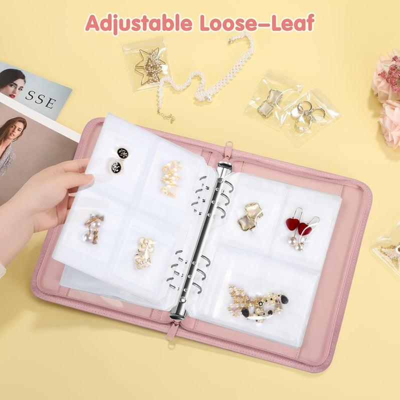 Large Capacity Jewelry Travel Organizer Case Portable Jewelry Storage Book Bag