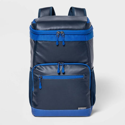 Embark Soft Sided Backpack Cooler Bag 18QT 24-Can Cooler, Navy Blue