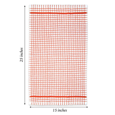 Checkered Kitchen Towels (Pack of 6), 15X25 in - Color Options, Absorbent Cotton