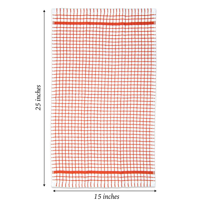 Checkered Kitchen Towels (Pack of 6), 15X25 in - Color Options, Absorbent Cotton