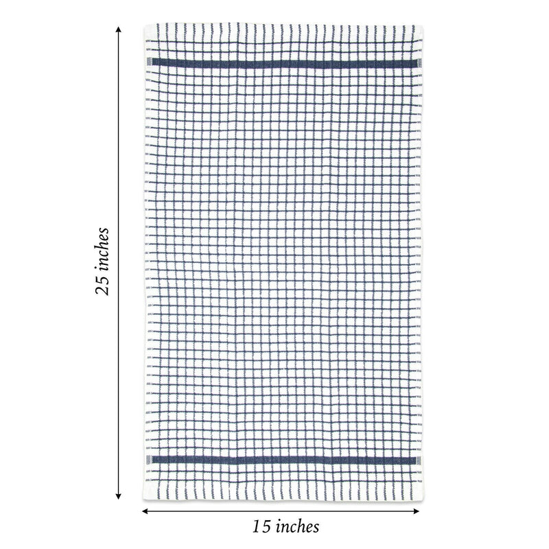 Checkered Kitchen Towels (Pack of 6), 15X25 in - Color Options, Absorbent Cotton