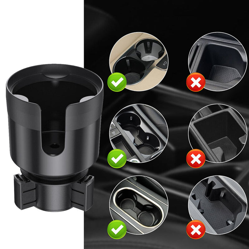 Car Cup Holder Expander Adapter Adjustable Base Universal for Large Bottles Mugs