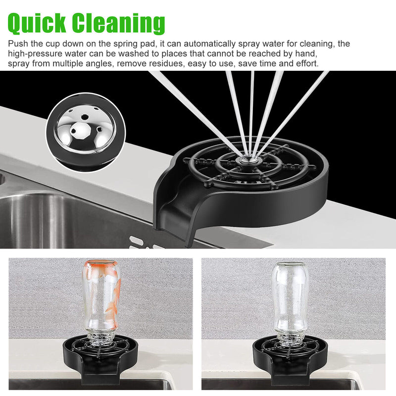 Automatic Faucet Bottle Cup Washer Bar Sink Glass Rinser Cleaner Tools