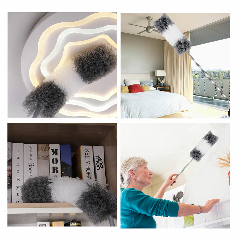 Adjustable Soft Microfiber Feather Duster Dusting Brush Household Cleaning Tool