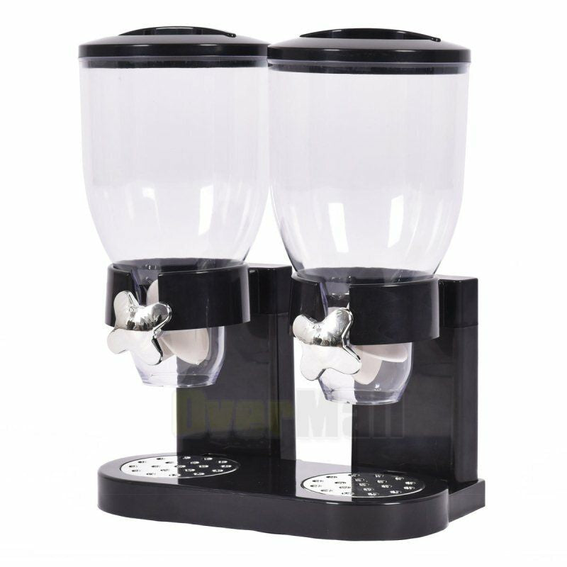 Double Two Cereal Storage Dispenser Kitchen Pantry Rice Grain Dry Food Container