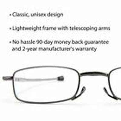 Metal Compact Folding Anti-Blue Light Reading Glasses with Carrying Case