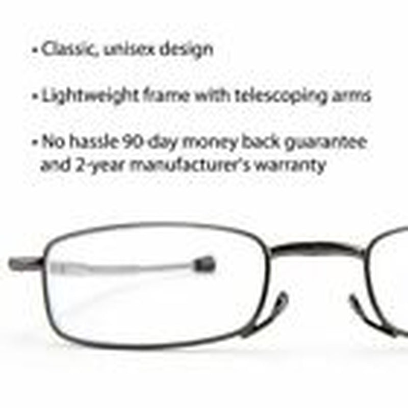 Metal Compact Folding Anti-Blue Light Reading Glasses with Carrying Case