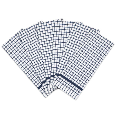 Checkered Kitchen Towels (Pack of 6), 15X25 in - Color Options, Absorbent Cotton