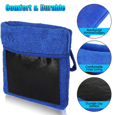 2X Car Wash Gloves Microfiber Clay Bar Towel Detailing Cleaning Cloth Rag Mitt